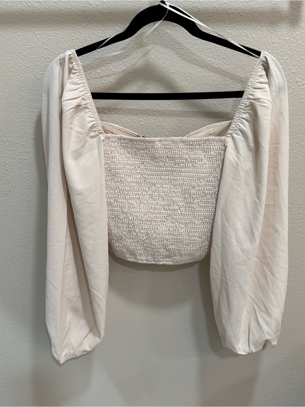Promesa Juliet Embroidered Peasant Crop Top Sweetheart Neckline Ivory Size S - Picture 3 of 11